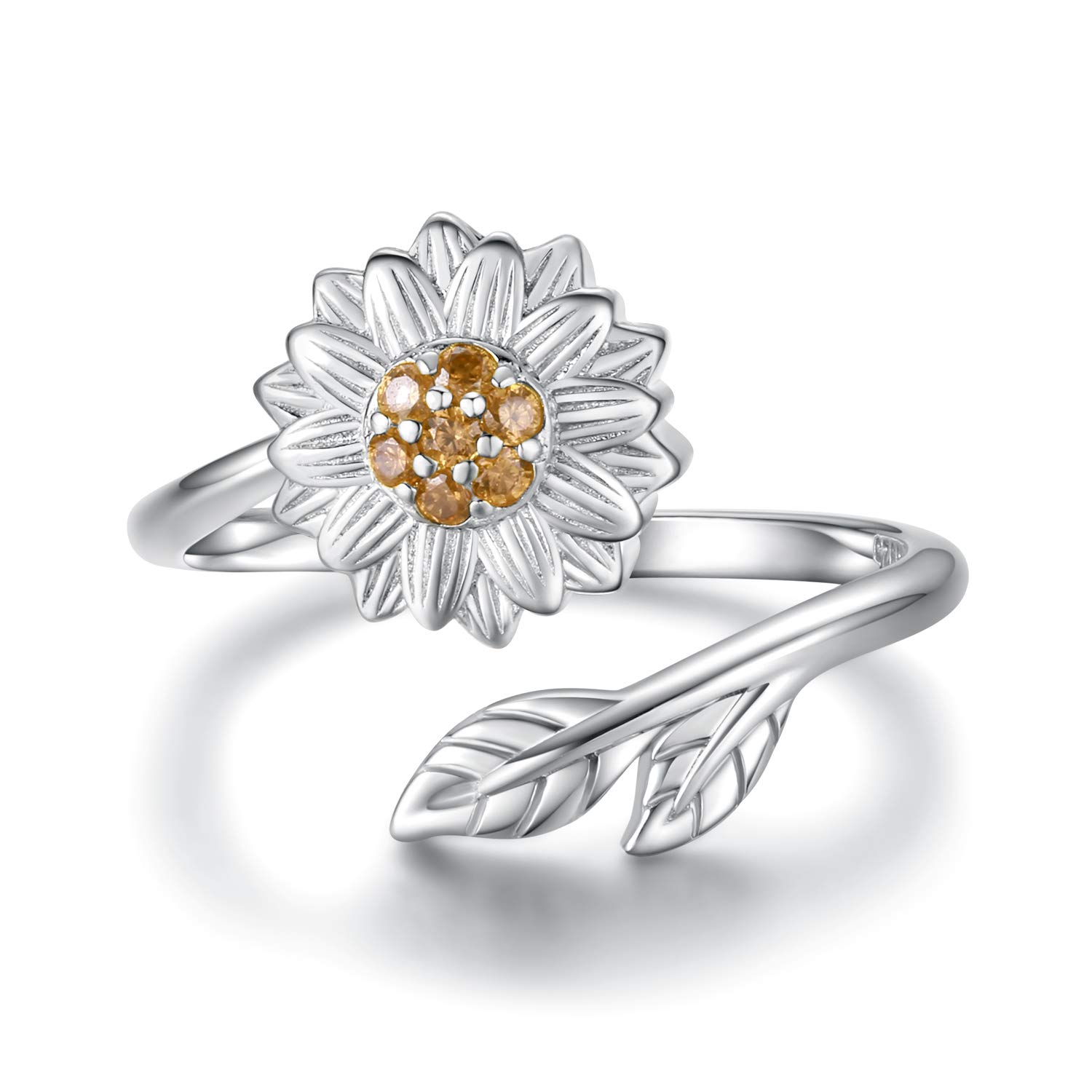 Sunflower Cremation Ring for Ashes - 925 Sterling Silver Adjustable Cremation Urn Jewelry You Are My Sunshine Daisy Memorial Keepsake Locket For
