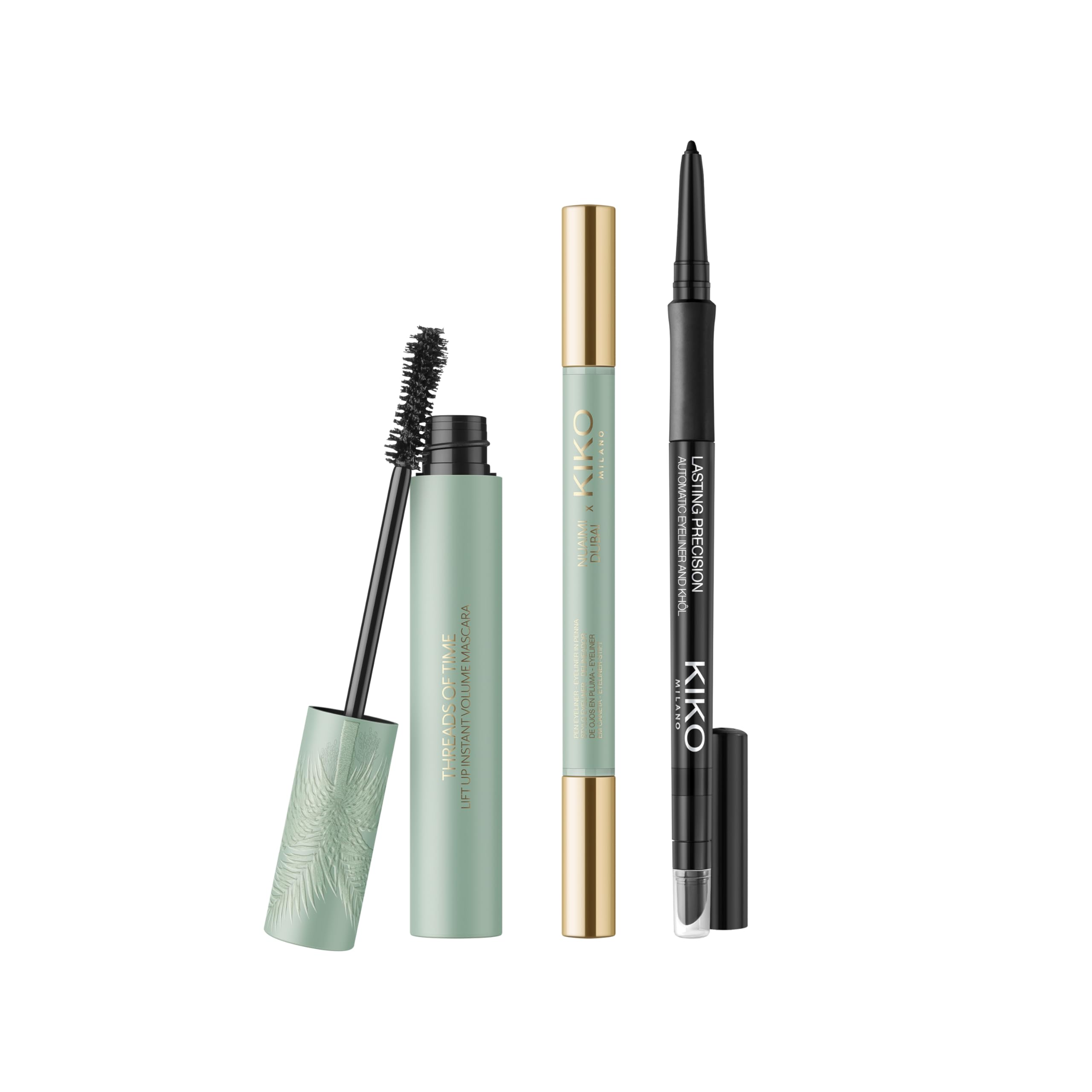 KIKO Milano Threads Of Time Dramatic Eyes Trio, Coffret Cadeau Yeux : Crayon Kajal, Mascara Et Double Eye-Liner