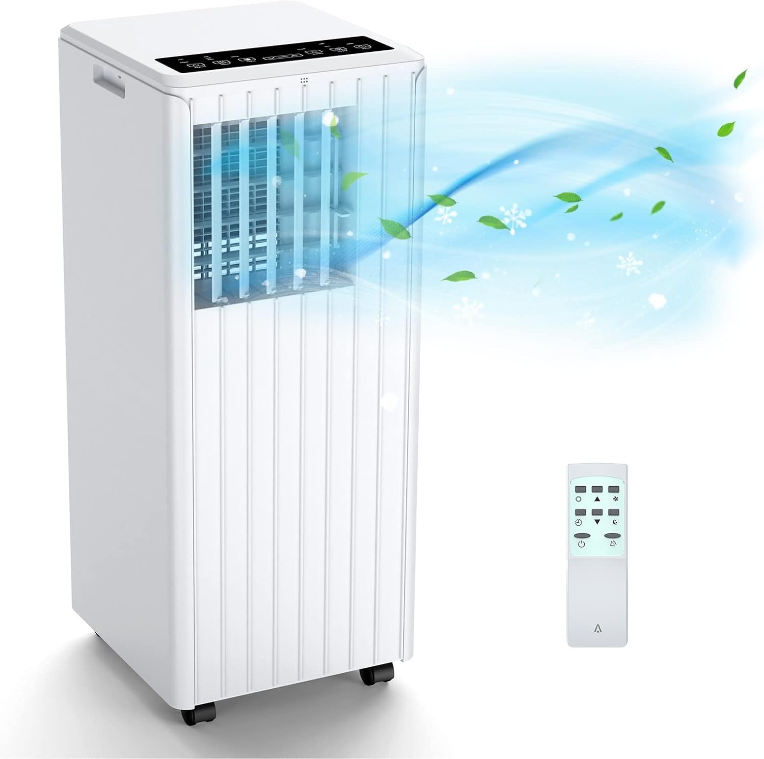 Thaookte White Portable Air Conditioner Silence 7000 Btu 3 In 1 Cooling Ventilation Dehumidification 2 Speed Fan 24 Hour Timer Remote Control Mobile Air Conditioning Silent