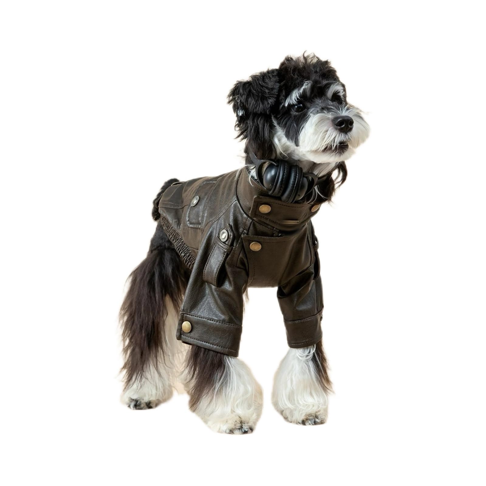 Chaquetas de cuero para mascotas cortavientos y abrigo de perro Shntig resistente para viajes