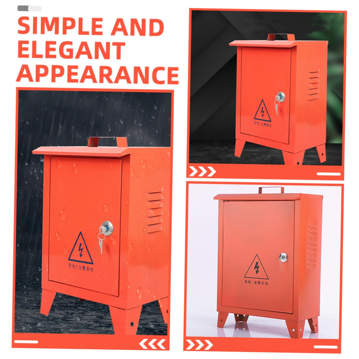 Outdoor Breaker Box Weatherproof Electrical Junction Box with Mounting Plate Portable Distribution Enclosure for Outdoor Construction Site (250x300x180mm)