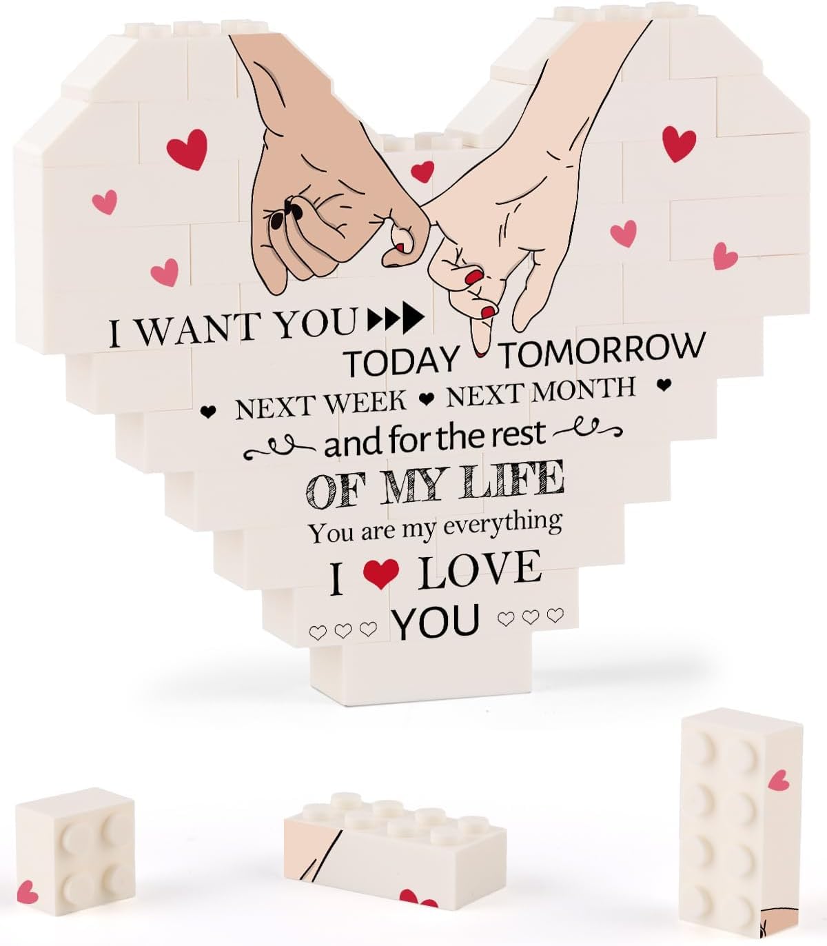 PRSTENLY Gifts for Him Her, Building Block Plaque I Love You Gift for Her