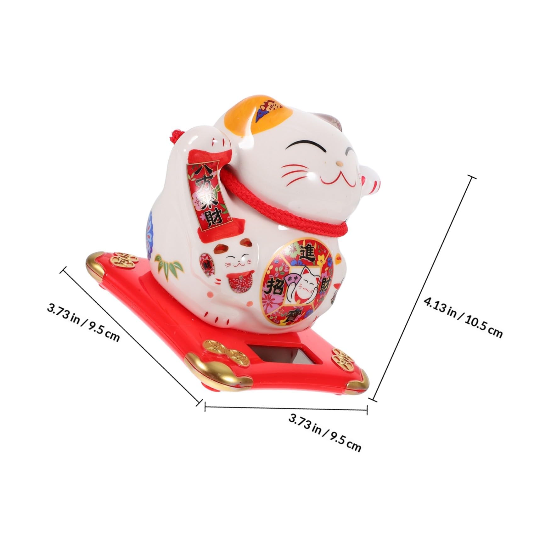 ifundom Adorno de Gato Suerte Figura de Gato Japonesa Brazo Móvil Buena Suerte para Coche Manualidades de Que Saluda Decoración de Escritorio Solar