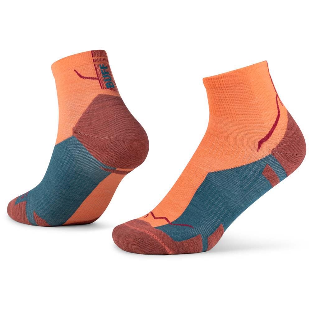 Buff| Socks LW Merino Wool Quarter Lightweight, Hiking, Natural Resistance, Comfort, Cushioning Man Women M Flamingo