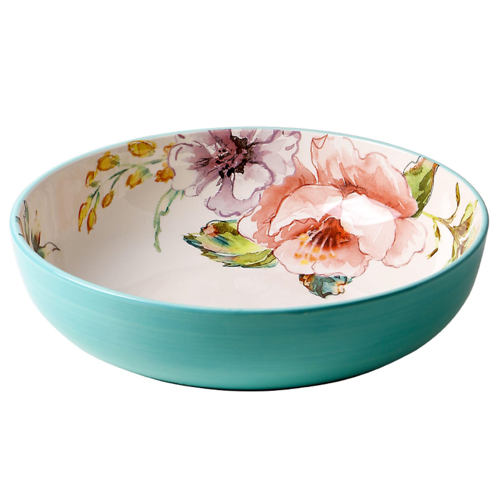 Bol à salade rond pastoral sous glaçure - Style latin - 30,5 cm - Bol à salade (31 cm)