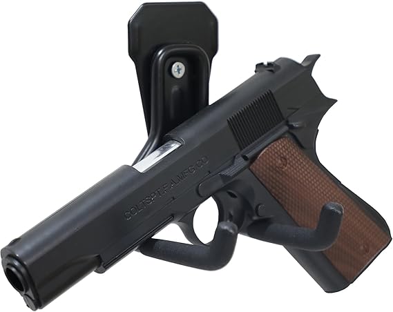 Pistol Rack, 1/4 Pack Pistol Holder for Gun Safe, Upgraded Pistol Wall Mount Use Heavy Duty Steel, Pistol Stand Mounted Behind Door, Wall, Cabinet, Etc