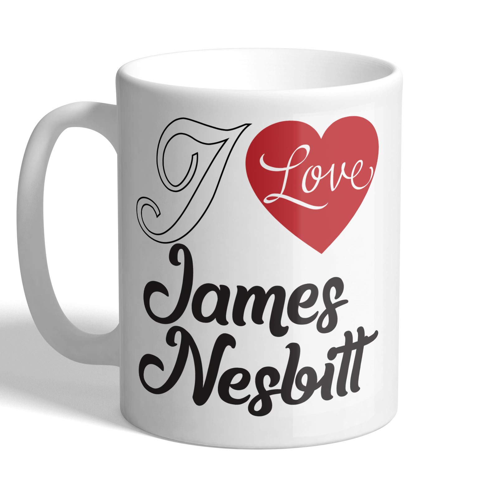 I Love Mugs - I Love James Nesbitt (Heart Design) - Mug, Ceramic, 11fl.oz.