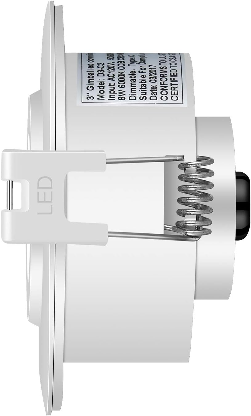 Up To 40% OFF Ceiling Gimbal Light,NICKLED 4Pack 3inch 3CCT 8W Eyeball Airtight LED Lighting with J-Box