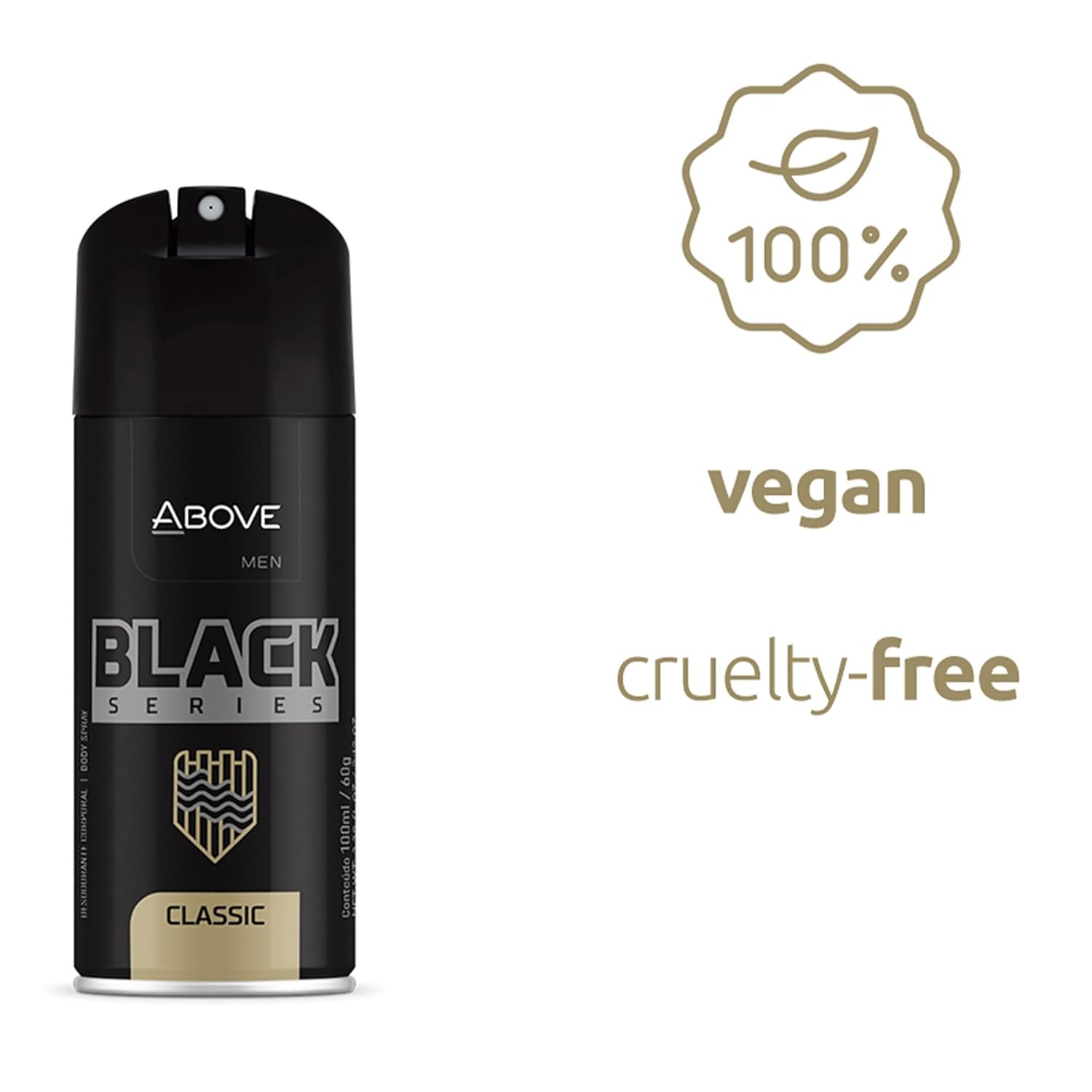 ABOVE Black Series Body Spray, Classic, 2.12 oz - Deodorant - Woody Fragrance - Masks Perspiration Odors - Long-Lasting Dry Spray - Cruelty-Free (Pack of 2)