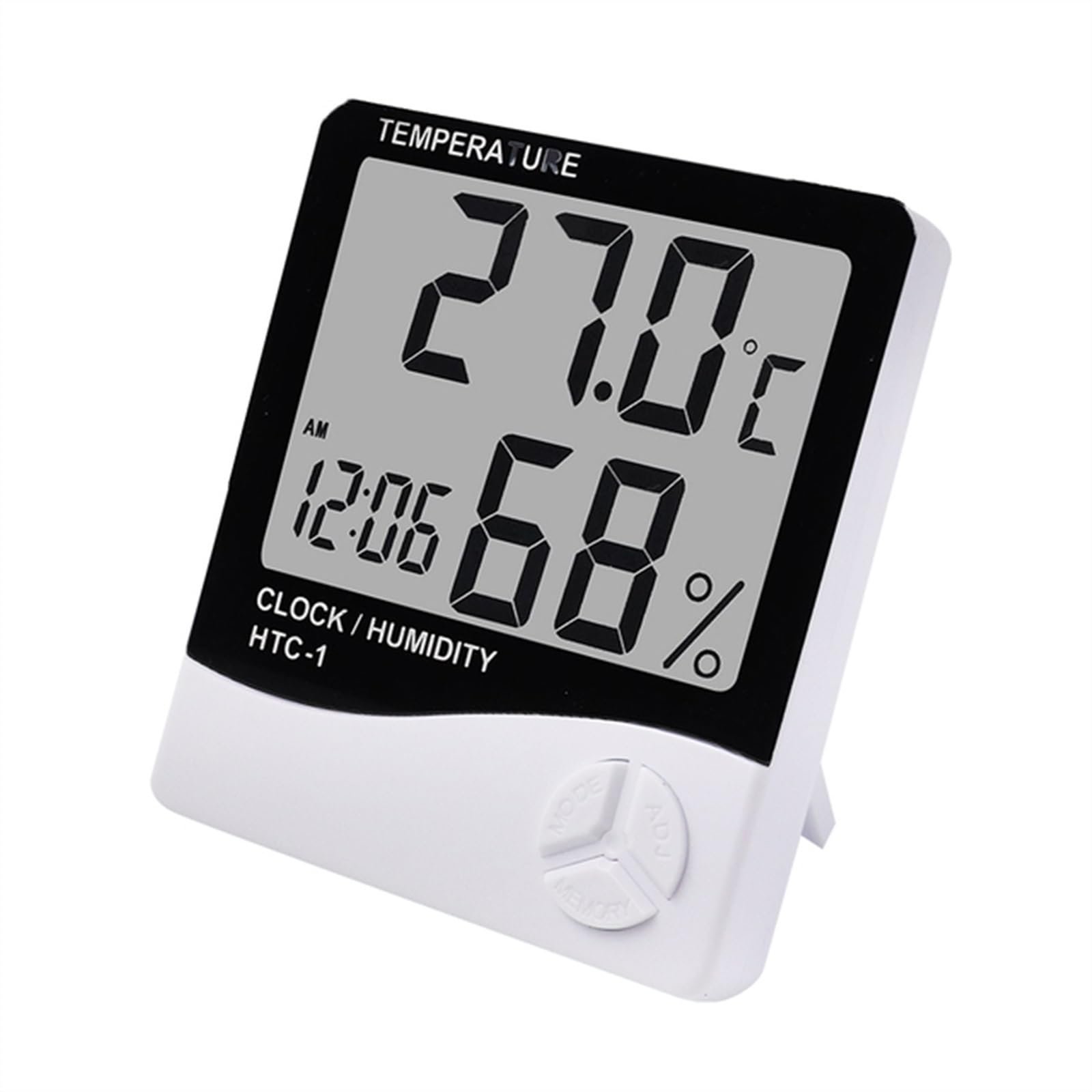 Cyfrowy elektroniczny miernik temperatury LCD termometr higrometr wewnętrzny zewnętrzny zegar (HTC-1)