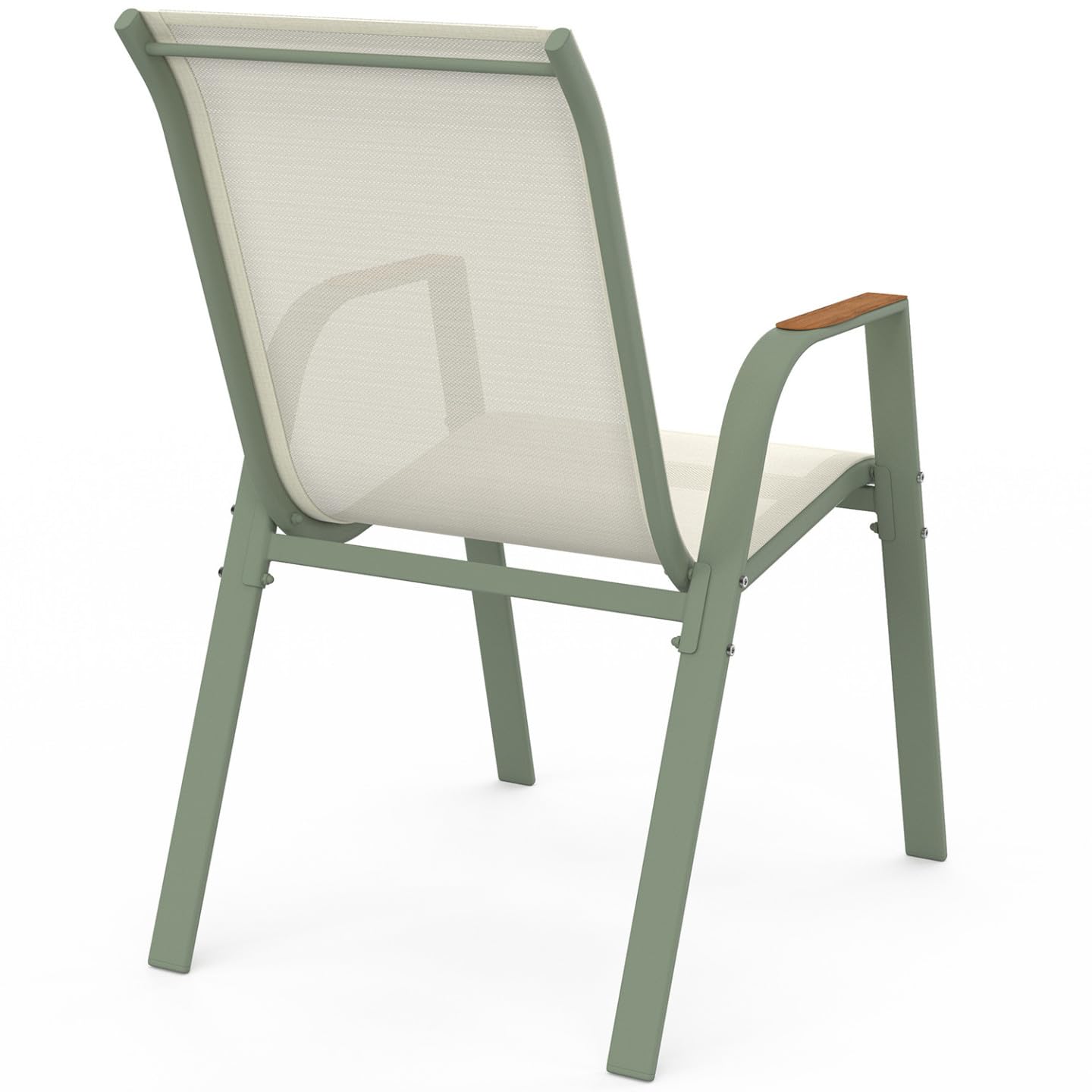 IDMarket - Lot de 6 chaises de Jardin NOUMEA empilables Vert et Bois