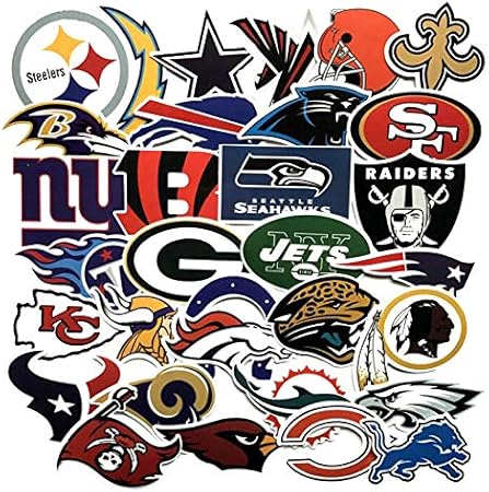 Amazon Co Jp Nfl アメリカンフットボール アメフト チームロゴ 防水加工 ステッカー 30枚セット スポーツ アウトドア