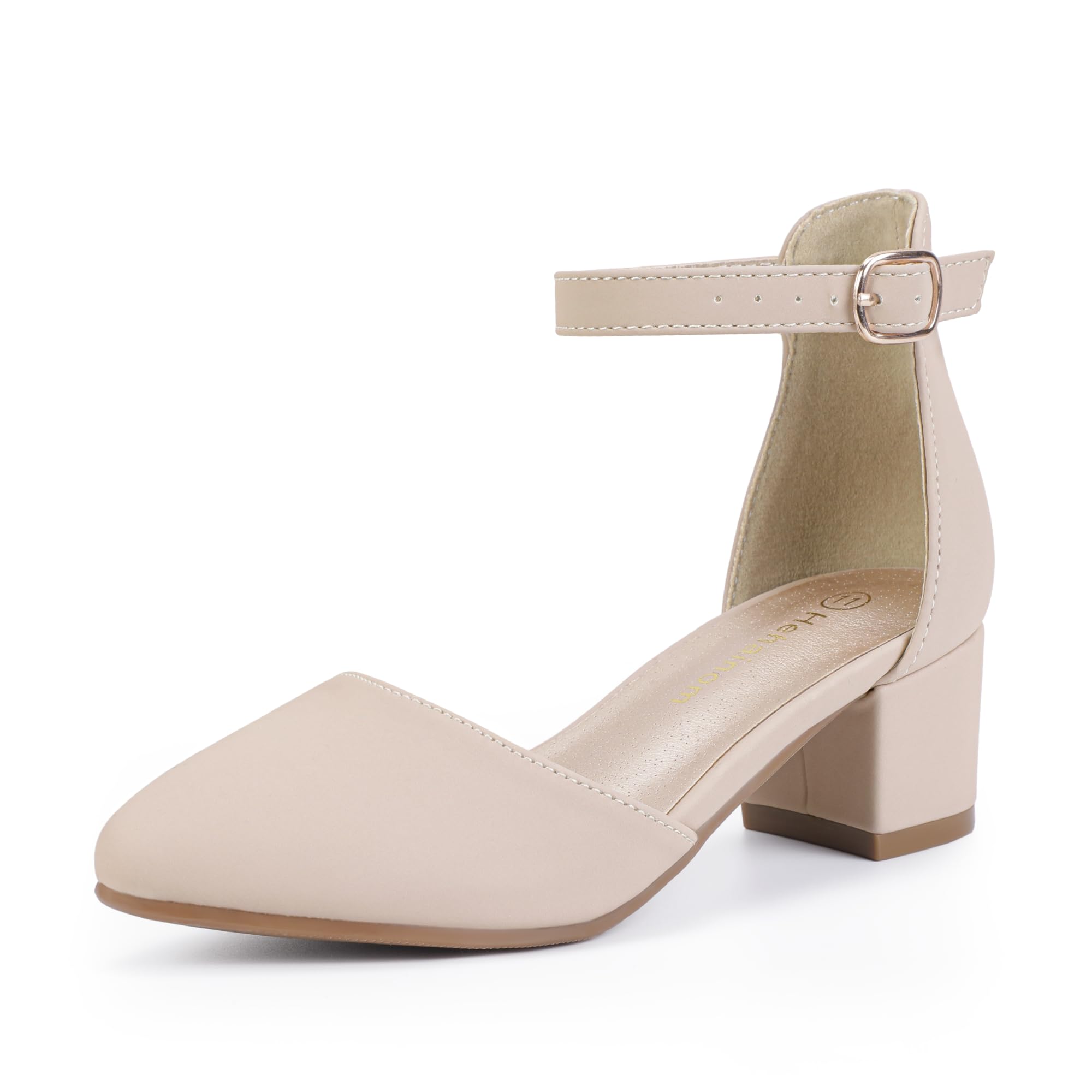 Hehainom Girls Dress Shoes High Heels Sandals Ankle Strap Flower Girl Little Big Kid Mary Jane Wedding Party Communion Mily Pump Shoes