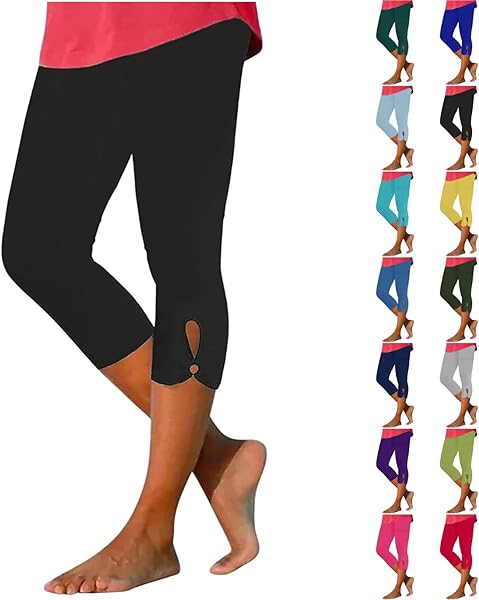 GOHRSHA Women Capris High Waist Yoga Pants - Hollow Out Comfy Stretchy Seamless Leggings Workout Compression Capri Pants
