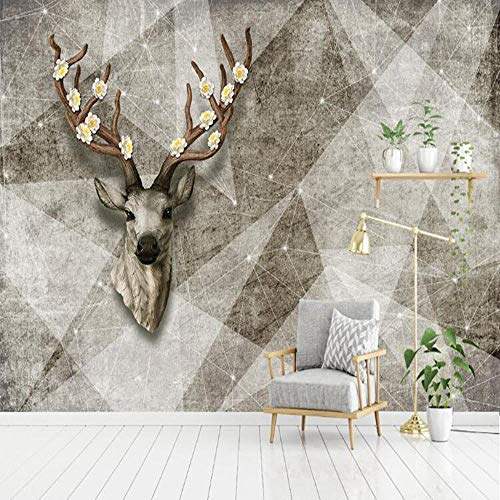 Papier peint mural 3D géométrique wapiti 300x210 cm - 5