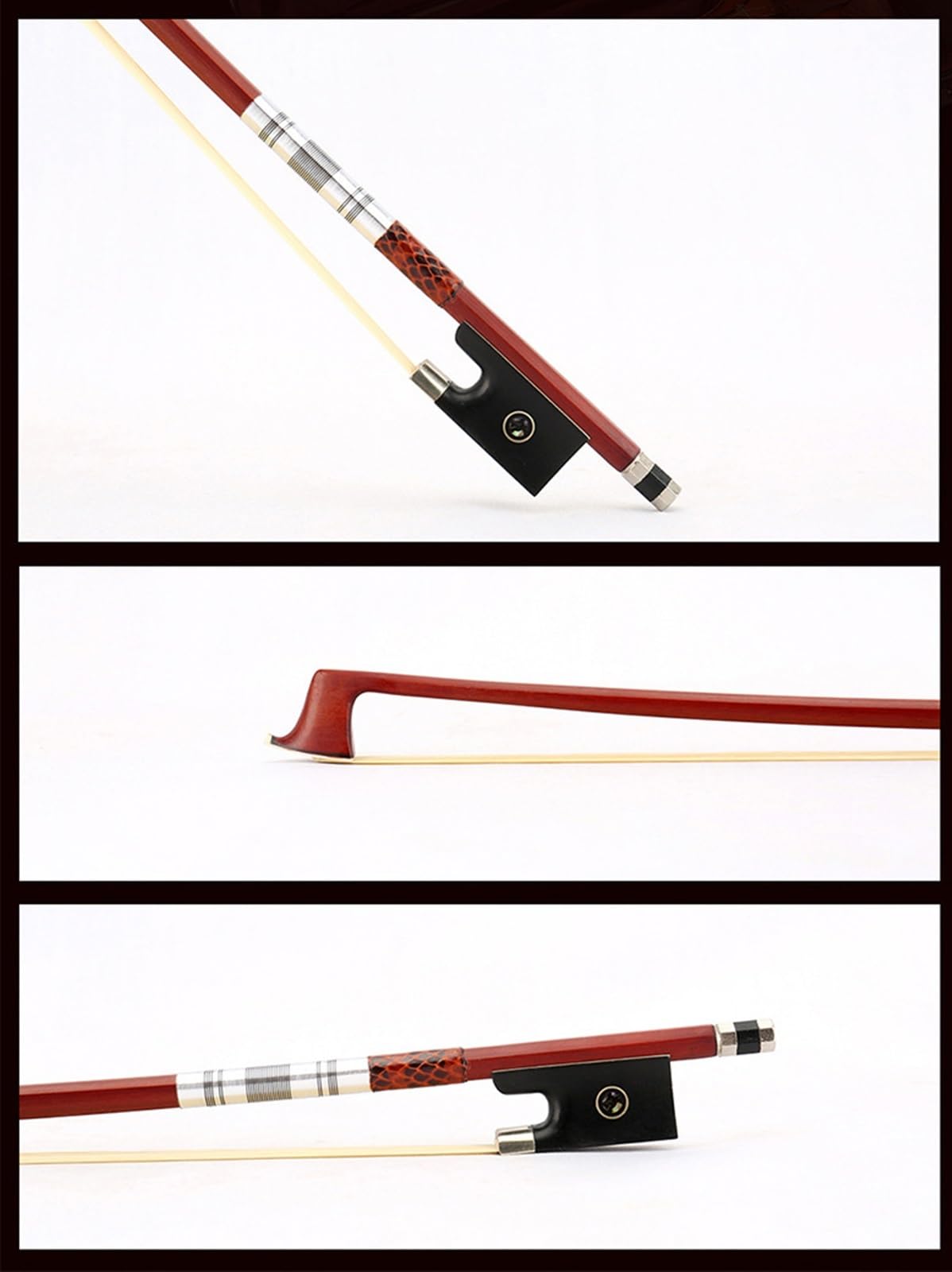 Violín Partes De Repuest Arco De ViolínColor Del ArcoÁngulo De Envoltura De La CarcasaPrismáticoOctogonalSándalo Rojo(1/8)