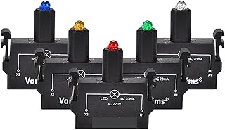 XIBANY Indicador LED Contacto Rojo Azul Amarillo Blanco Verde 12V 24V 36V 48V 220V 380V for Interruptor de botón Iluminado LA36M 1 Uds (Color : Blue LED, Size : 110V)