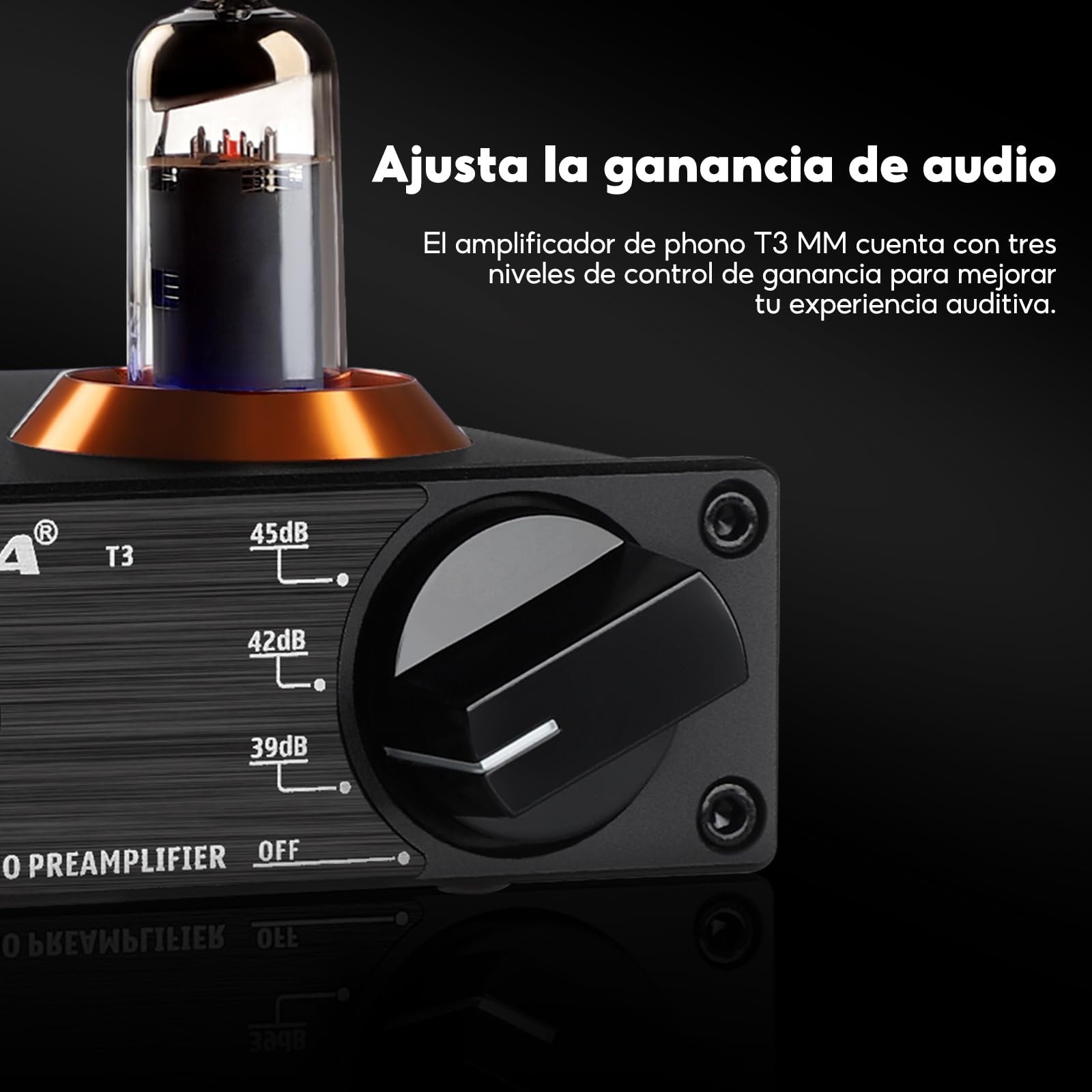 AIYIMA T3 Tube MM Phono Preamplifier Preamplificador de alta fidelidad con ganancia Preamplificadores de audio estéreo para tocadiscos Phono Audiophile/Record Player