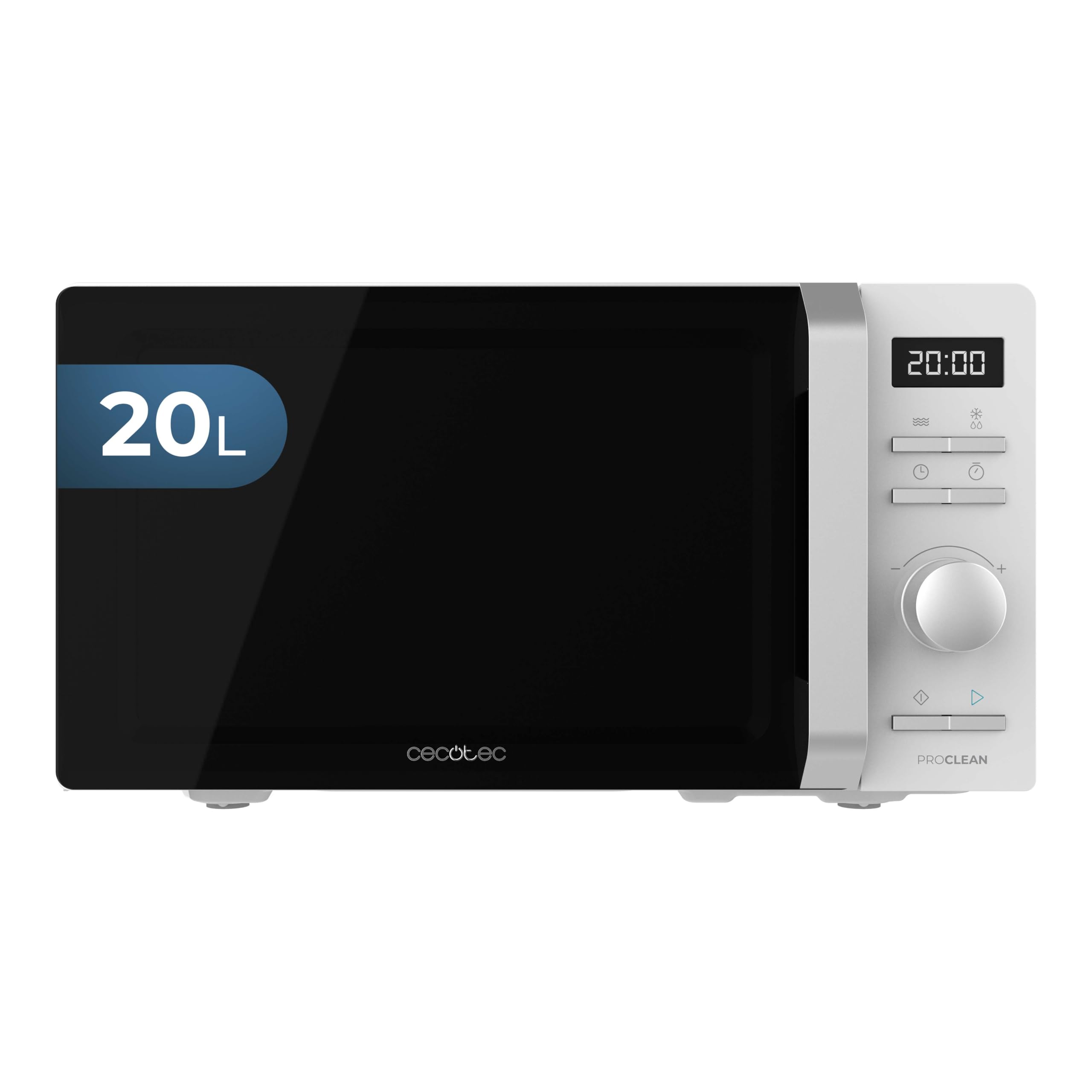 Microondas Digital Motor Inverter 19L Proclean 5010 Inverter White. 700W, 5 Niveles de Potencia, Bajo Consumo, Pantalla LED, Plato Giratorio de 245mm, Temporizador, 8 Modos
