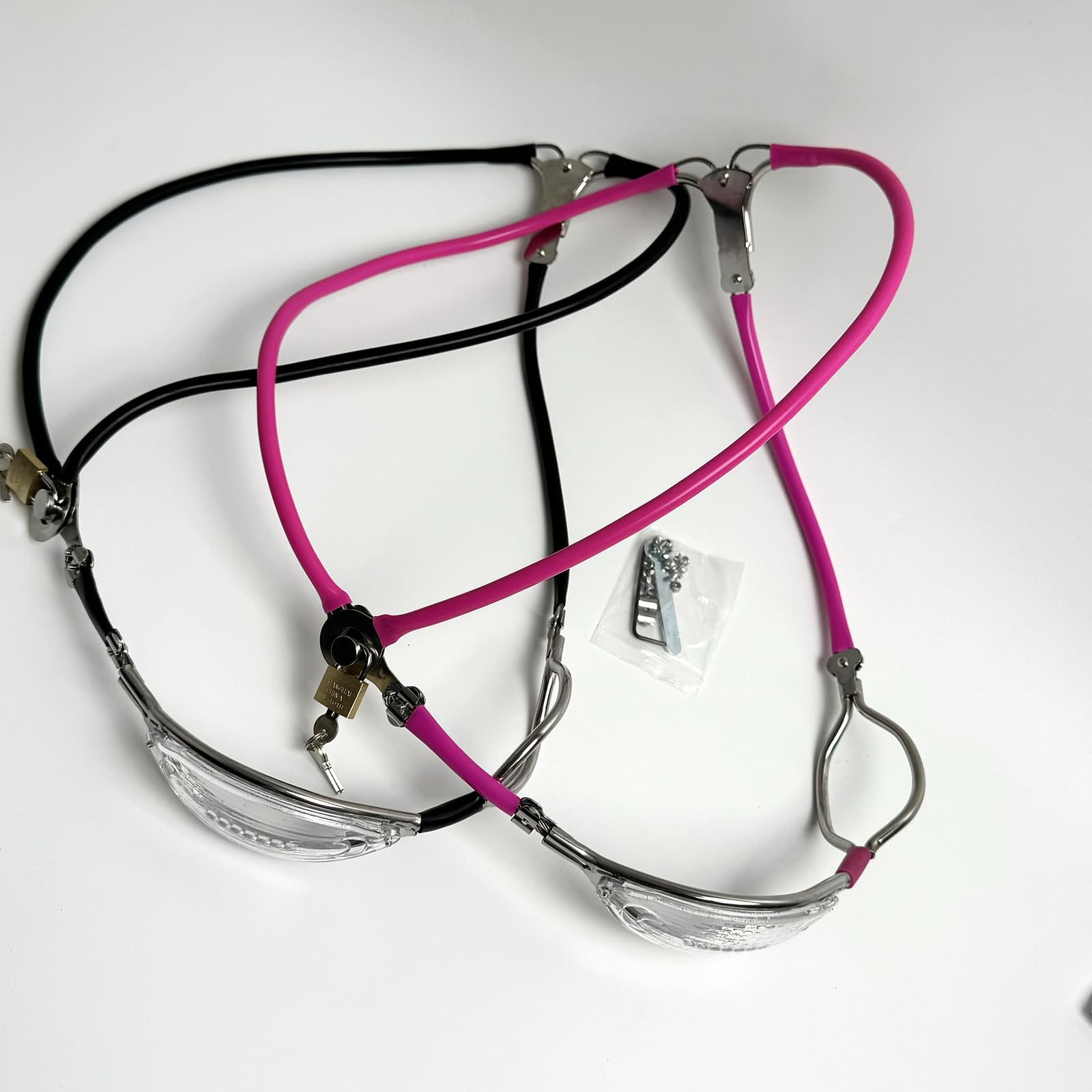 Ceinture Chasteté Féminine Acier Verrouillable Noire 60-90cm YILUQIFLY BDSM avec Trou de Défécation Ajustable