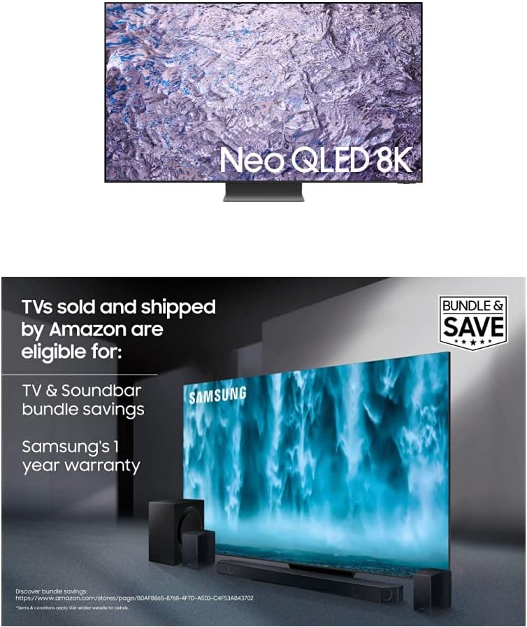 SAMSUNG 85-Inch Class Neo QLED 8K QN800C Series Mini LED Quantum HDR Smart TV (QN85QN800C, 2023 Model) HW-Q900C/ZA 7.1.2 Channel 446W Bluetooth Soundbar