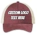 INK STITCH C943 Custom Stitching Logo Texts Personalized Beach Wash Trucker Baseball Caps (Red Rock)