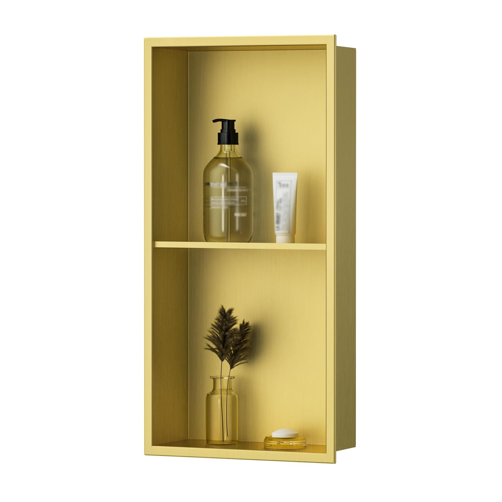 Bathroom Wall Niche Square Single Stainless Steel Wall Niche Caddy Recessed Shower Shelf No Tile Needed Home Storage
