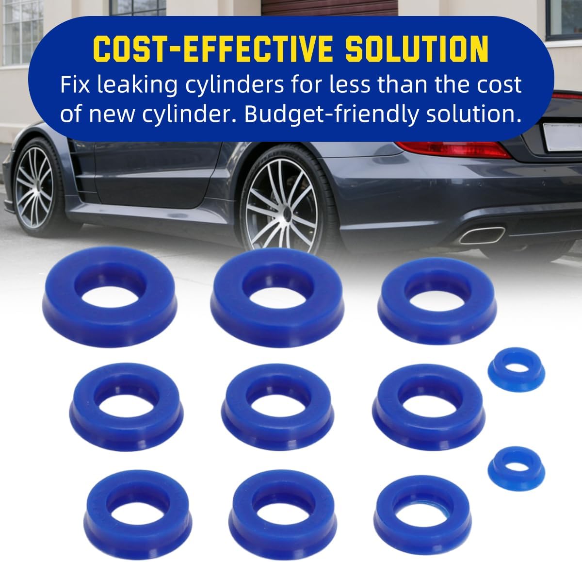 Hydraulic Roof Seal Kit for Mercedes SL R230 2003-2011, Replaces 2308000872 2308000972 2308001072 2308001172, Complete 11-Piece Cylinder Rebuild Kit