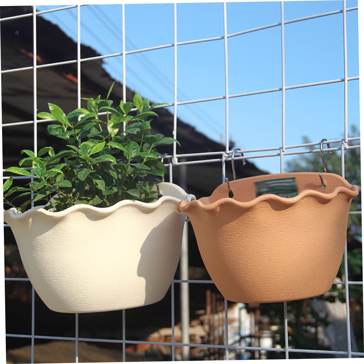 SUPVOX 1 Pc Supporto Per Vasi Da Fiori Da Esterno Fioriere Per Ringhiere Per Balconi Vasi Di Terracotta Appesi Vasi Per Piante Da Fioriere Da Esterno Wall Mount Secchio Sospeso