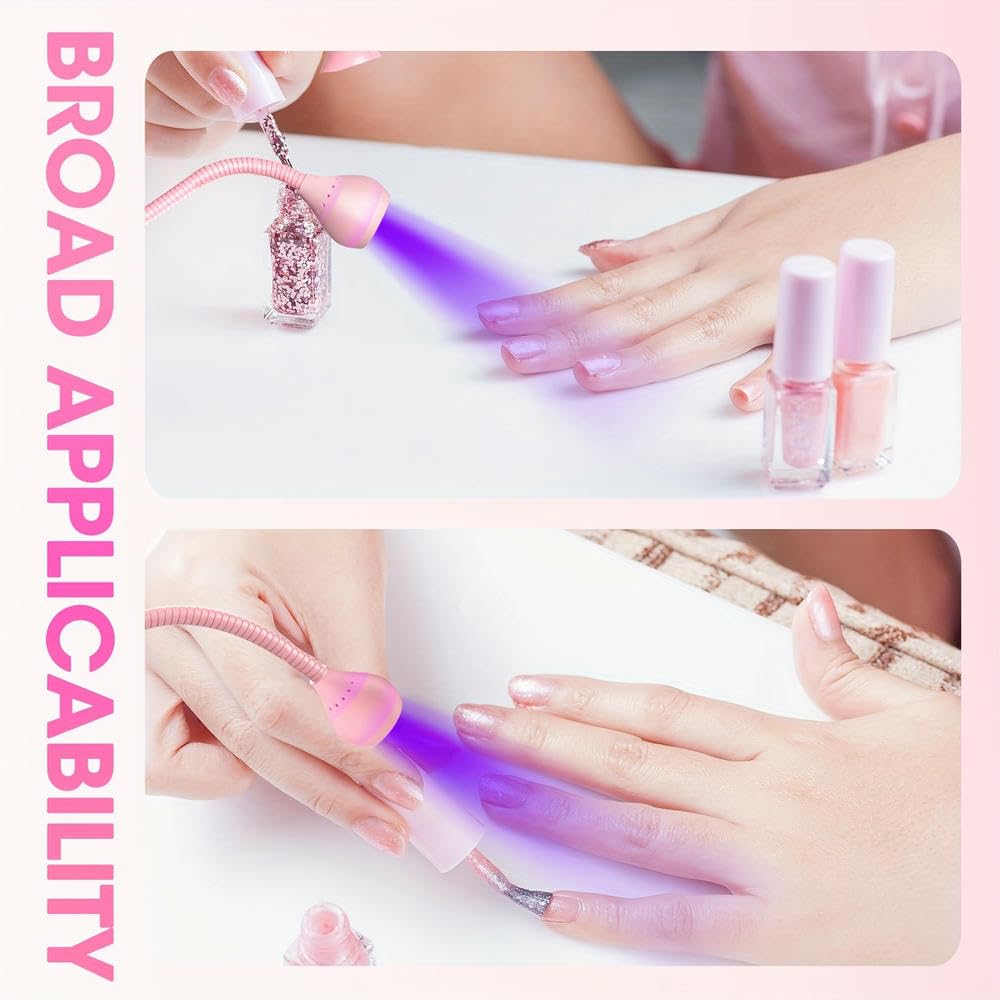 Lampada per Unghie Portatile ZBDZSW Mini UV LED con Collo D'Oca Flessibile e Morsetto - Alimentata Tramite USB, Ideale per la polimerizzazione di Smalto Gel e Resina