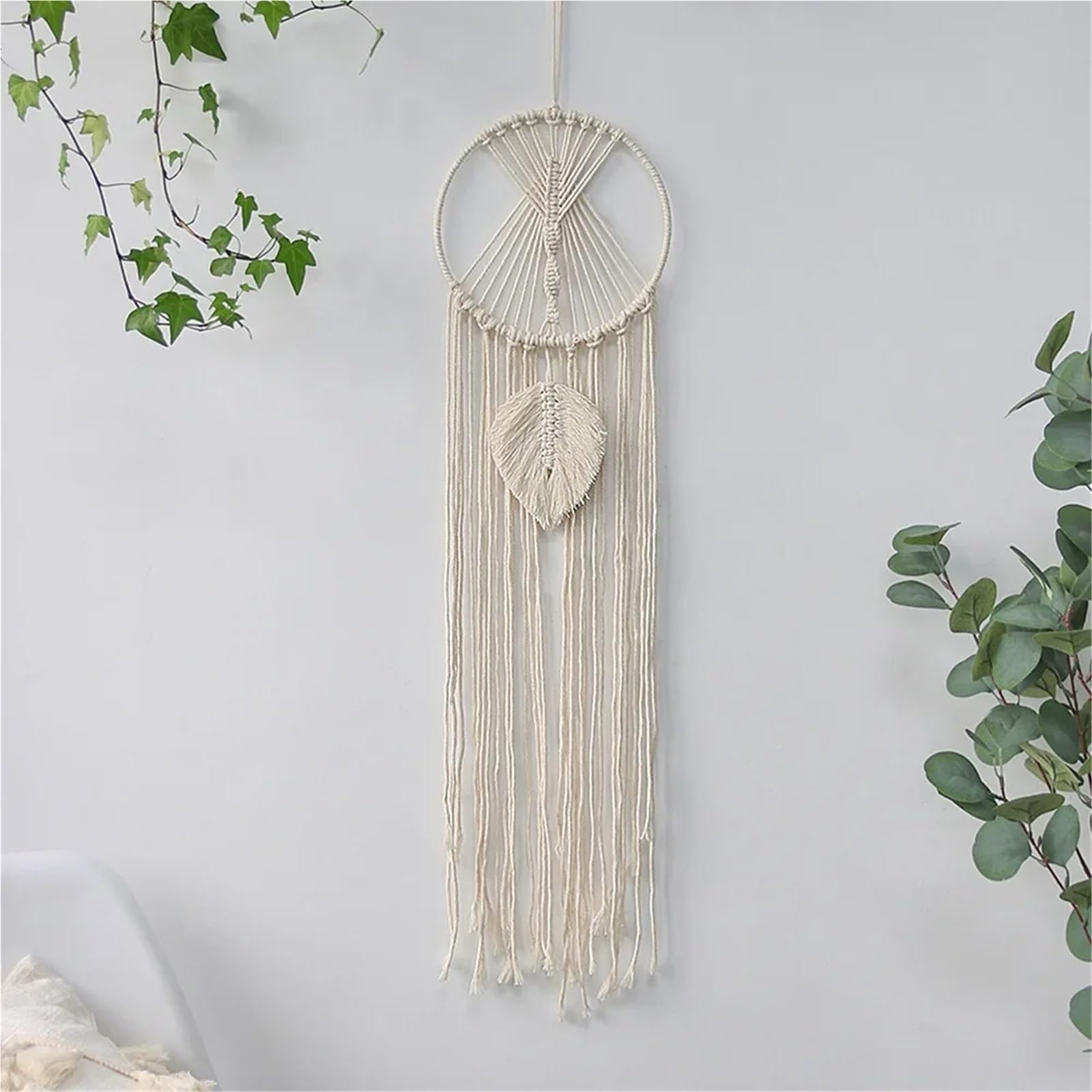Acchiappasogni 1/2 pezzi ornamenti appesi acchiappasogni for la decorazione della parete compleanno matrimonio decorazioni for casa(Beige 2PCS)