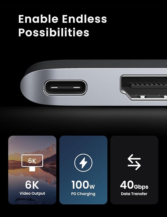 Thunderbolt 3 Type-C HDMI USB 3.0 TF SD Card Reader Hub Adapter For Ugreen Macbook Pro Air