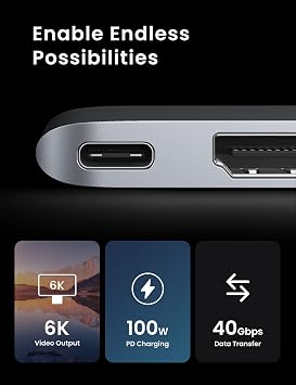 Thunderbolt 3 Type-C HDMI USB 3.0 TF SD Card Reader Hub Adapter For Ugreen Macbook Pro Air