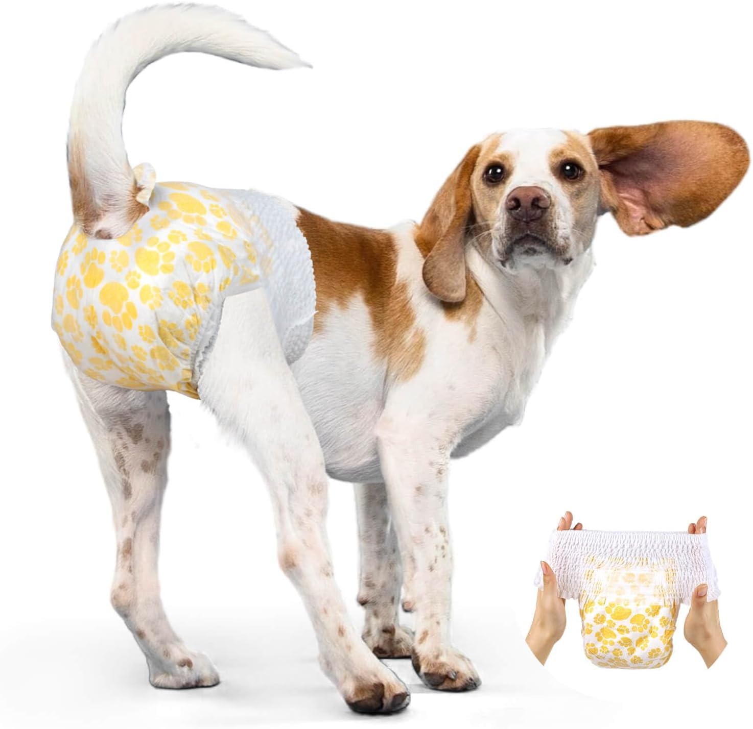 Dono Dog & Cat Diapers Female with Stretchy Waist, Disposable Pull Up Puppy Diapers Female Dog in Heat Period Diapers, 360° Leak-Proof Super Absorbent Doggie Puppy Diapers for Small Medium Dogs (M) (B0D7PMWSVW) Amazon Price History, Amazon Price Tracker