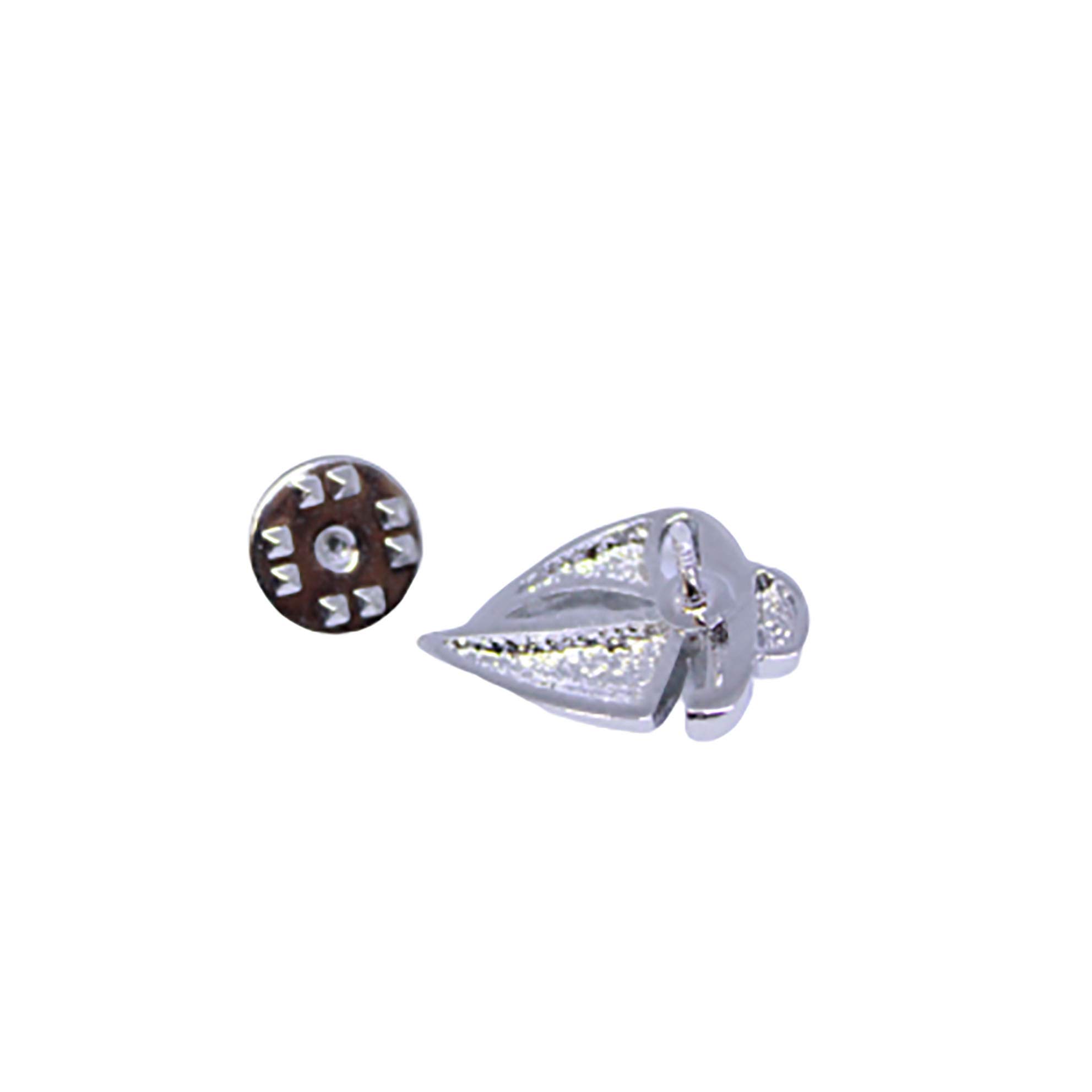 Glitz Cabana Yacht Silver Rhodium Plated Lapel/Brooch Pin for Men