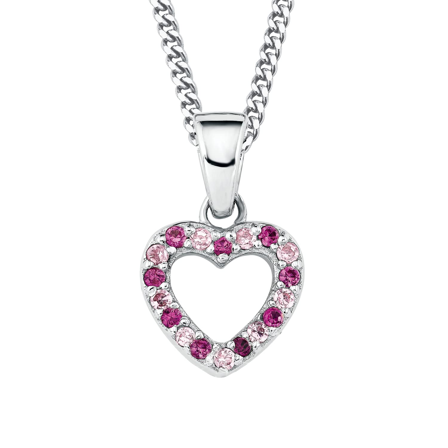 Prinzessin Lillifee Collana con ciondolo in argento Sterling 925 per bambine, con zirconi sintetici, a forma di cuore, disponibile come regalo di gioielleria