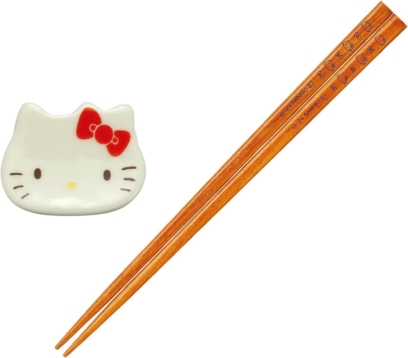 Sanrio Characters Hello Kitty Chopsticks 8.9 inches (22.5 cm), Long Chopsticks Rest Set, Approx. 1.6 x 0.8 inches (4 x 2 cm), Japanese Tableware, Goods, Kitty, Miscellaneous Goods, Tableware, Made in