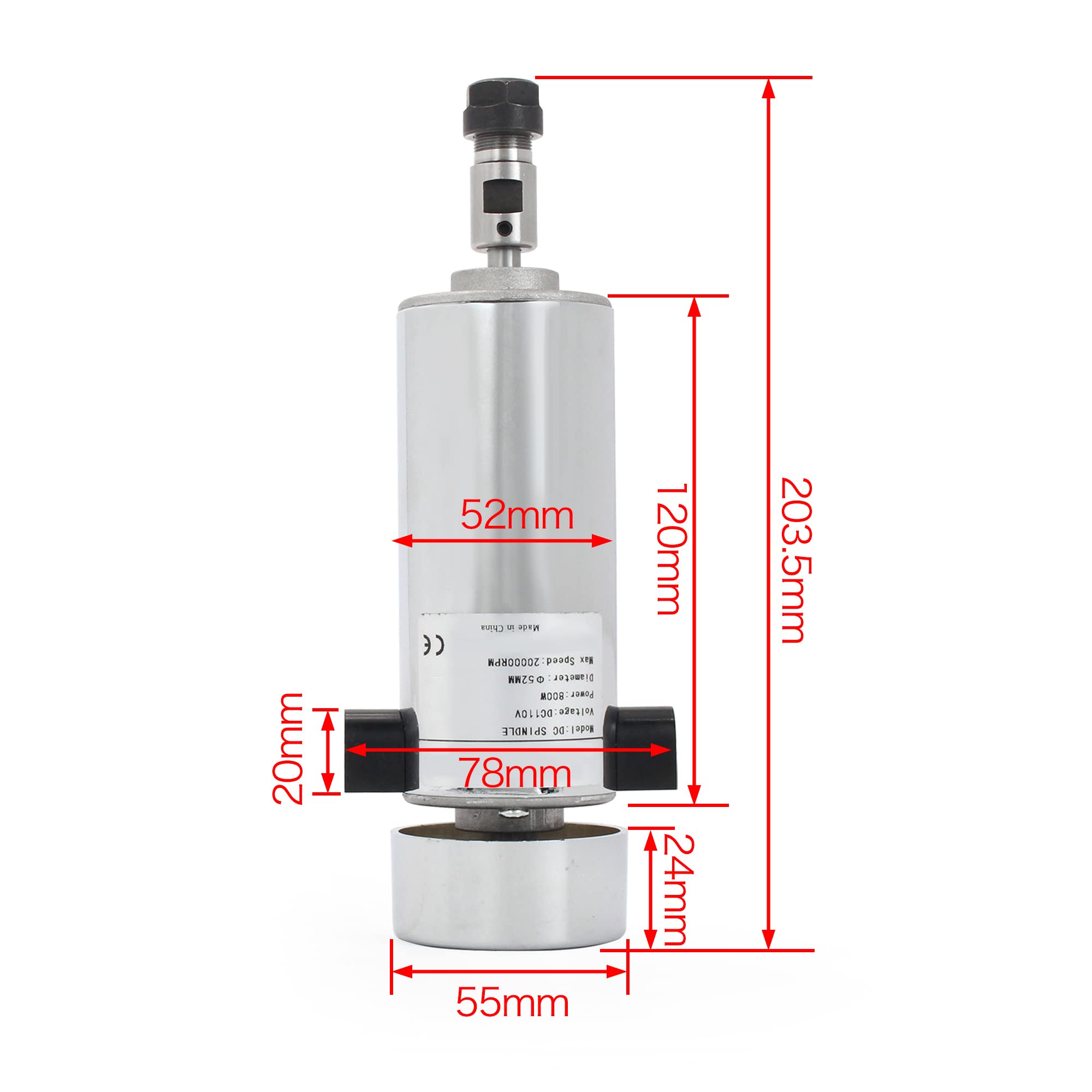 Air Cooled Ac CNC Router Spindle Motor 0.8KW ER11 110V / 220V For CNC Milling Machine