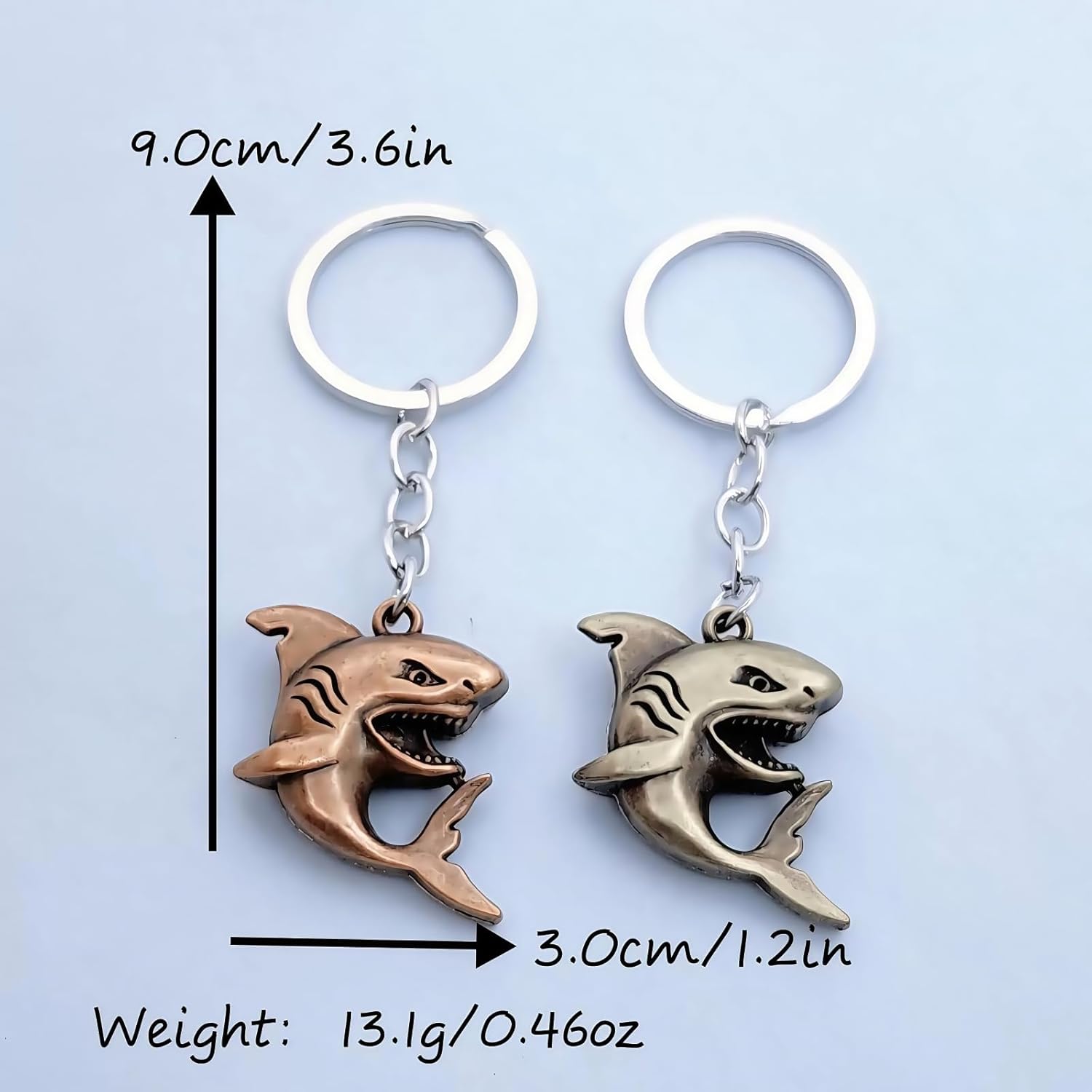 2 Pack Set Shark Keychain for Women Men,Shark Animal Charm Set Key Chain Accessories Gifts For Car Key Ring,Backpacks - Image 3