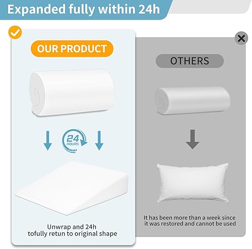 Miniatura 3 de Almohada de cuña para dormir, ronquidos, soporte de espalda, después de cirugía, almohada triangular de espuma, funda extraíble lavable, 10