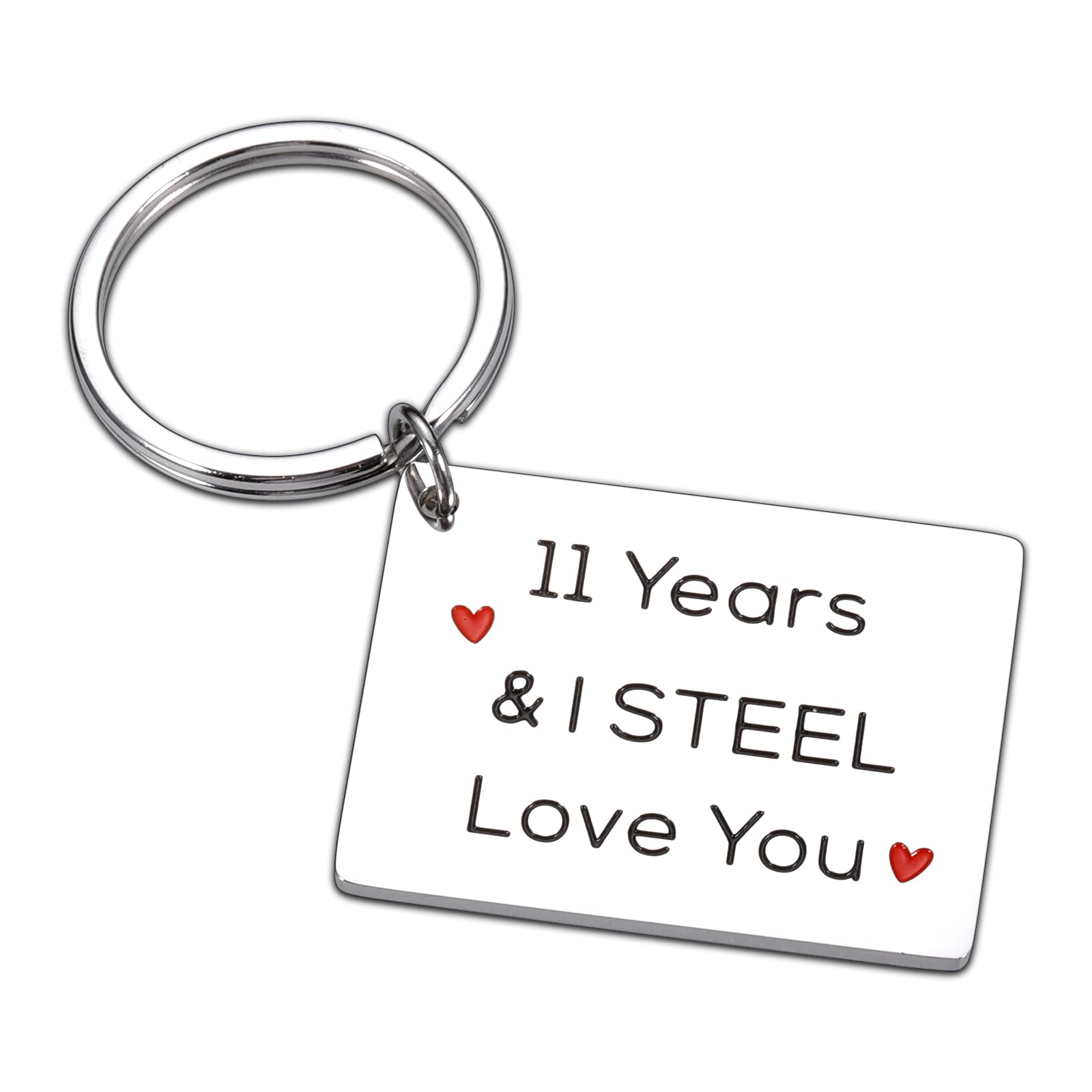Stunfassoo Engraved I Steel Love You Keychain for Women and Men