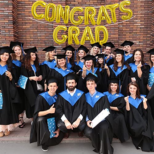 Image of TONIFUL 2026 Congrats Grad Balloons - 16 Inch Gold Congrats Foil Balloons Banner Reusable Material for Graduation Party Graduate Congratulations 2026 Congrats Grad Decorations