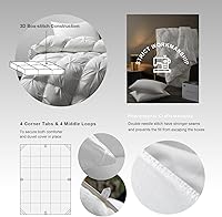 Vista 6 de Royoliving - Edredón de plumas de pato gris, tamaño Queen, para todas las estaciones, con funda 100% algodón, con relleno, con fijaciones