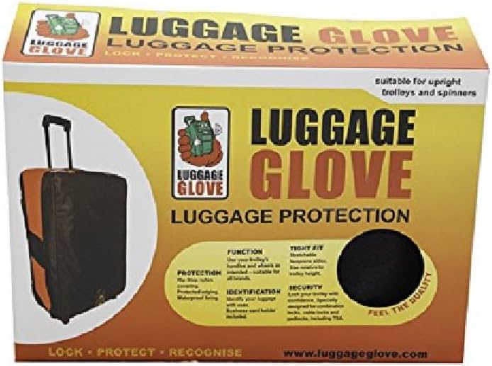 LuggageGloveUSAProtective Luggage Glove Cover in Black with TSA Approved Lock (Medium)