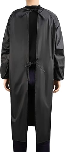 Miniatura 3 de Surblue Delantal impermeable, mangas largas, delantales de 47 pulgadas de talla grande, overol resistente para trabajo de laboratorio, limpieza,