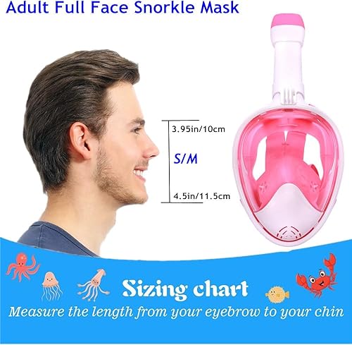 Miniatura 4 de Snorkel Mask,Full Face Diving Mask for Adults and Youth Action Camera Compatible Mask Anti-Fog Easy Draining Snorkeling Set