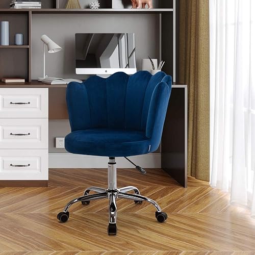 HomVent Silla giratoria de terciopelo moderna, silla decorativa tapizada de mediados de siglo, silla de escritorio de terciopelo, silla con brazo