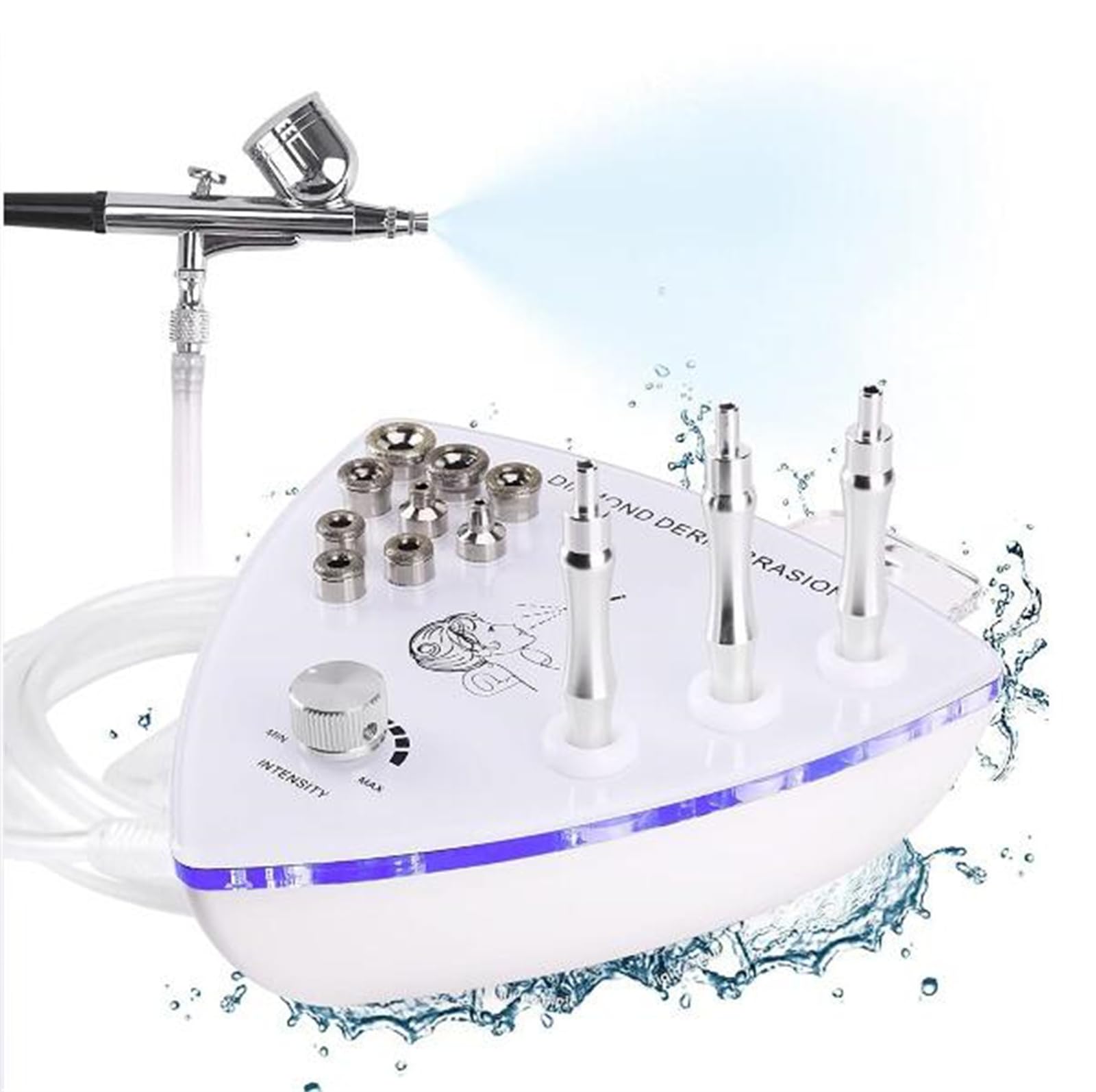 Professional Diamond Facial Machine Water Spray Exfoliation Dermabrasion Device with Spray Gun 65-68 Cmhg Suction Power for Home Use Skin Care