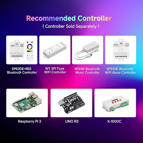 Miniatura 4 de BTF-LIGHTING FCOB WS2811 IC RGB COB Tira LED DC12V 576LEDm 16.4FT Flexible de alta densidad Color Persiguiendo Luz uniforme 16ICm 0.394 in Ancho