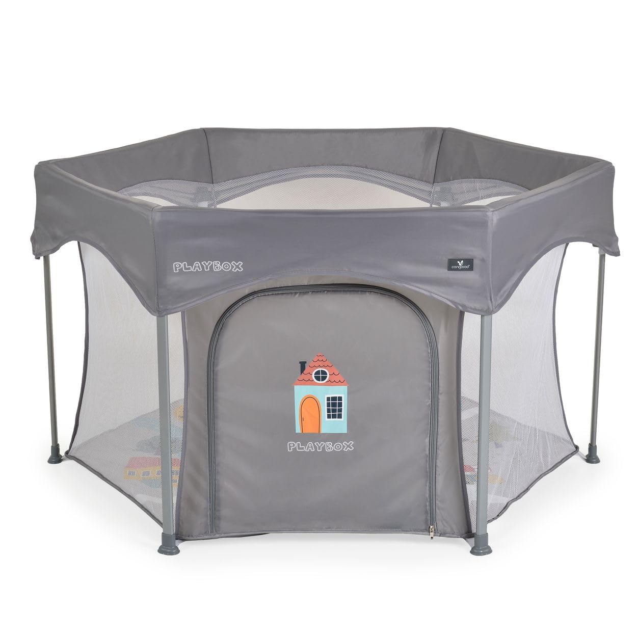 Cangaroo Kojec Playbox składany materac, torba do przenoszenia, otwieranie, szary